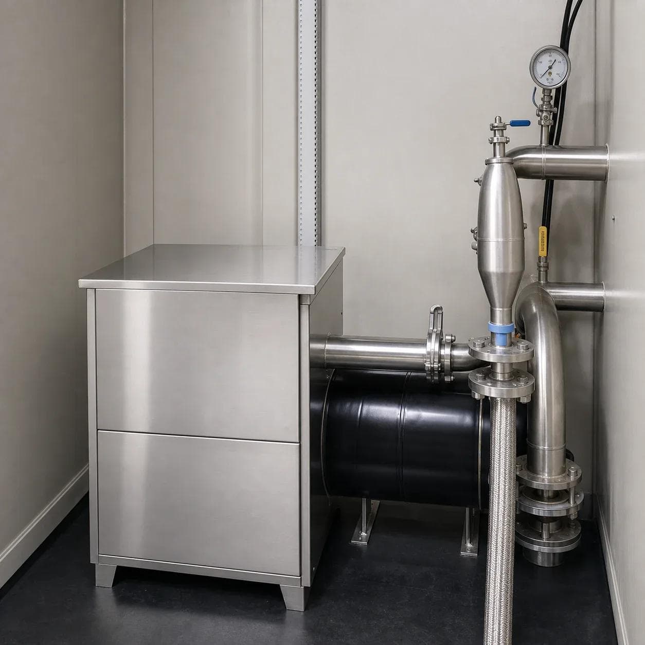 Auxiliary modules and interface details inside the prefabricated enclosure
