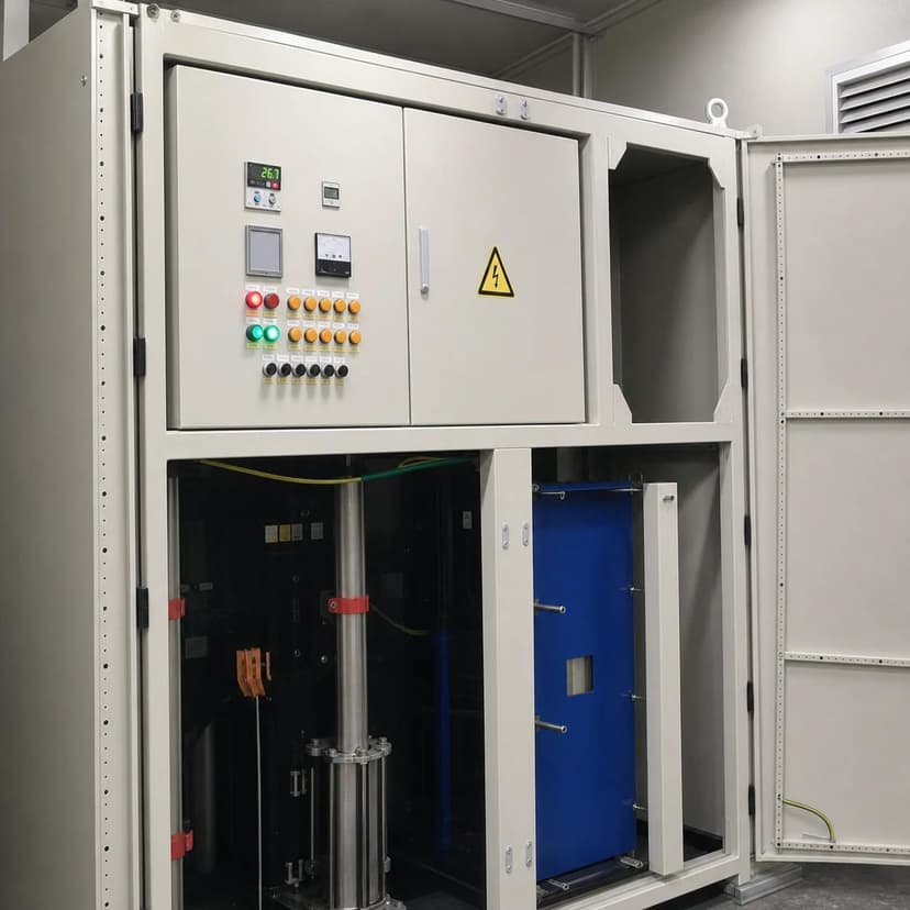 VFD control cabinet with door-mounted operator interface inside the Ultra-Long VFD E-House