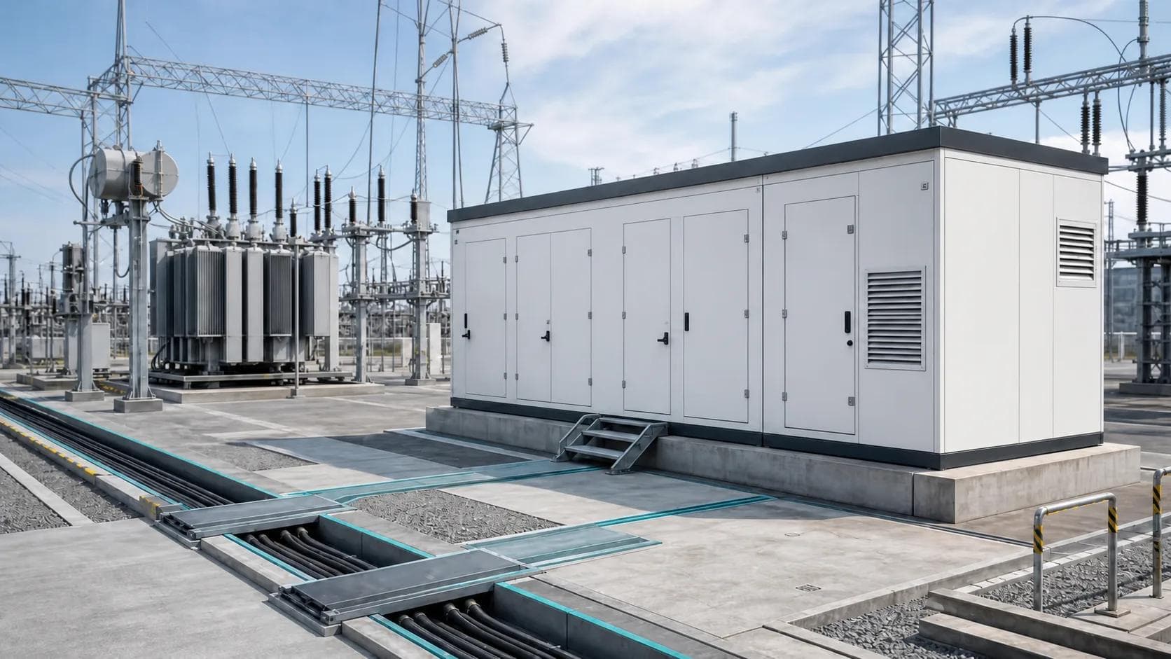 Prefabricated E-House Project Delivery Solution - utility and grid distribution module scenario