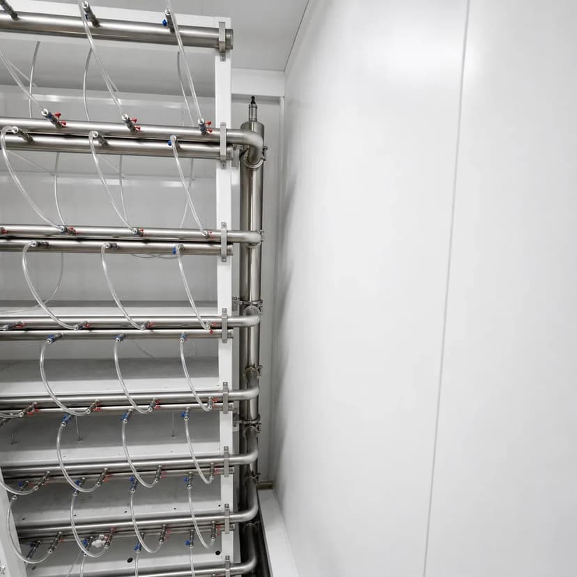Stainless-steel distribution manifold and supply/return hoses