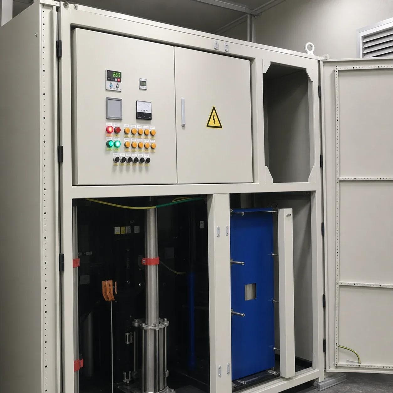 Control cabinets and equipment-installation interface inside the prefabricated enclosure