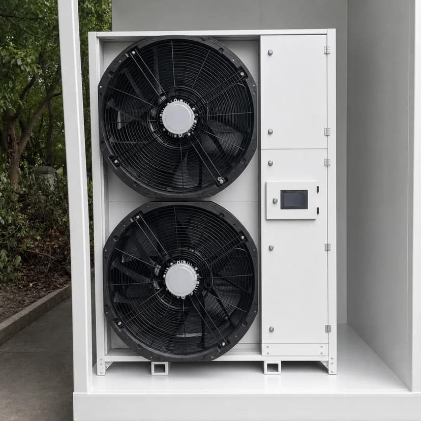 Dedicated end bay with the dual axial-fan condensing unit