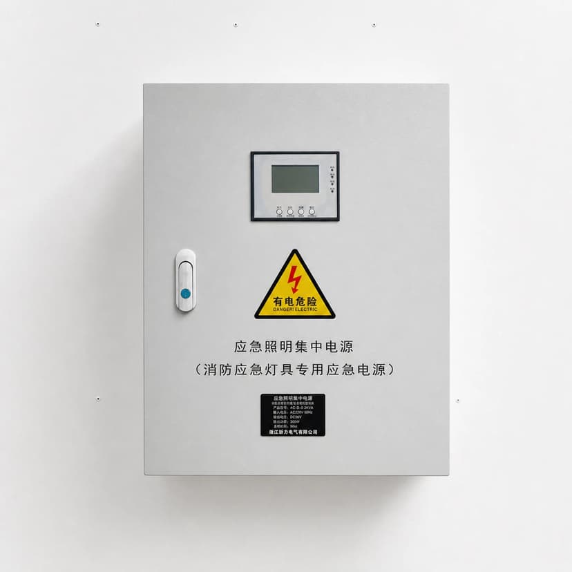 Central emergency lighting power supply unit inside the synchronous condenser E-House