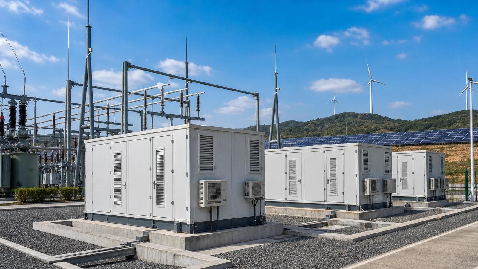 Renewable grid-connection reactive power support project with prefabricated electrical E-House modules